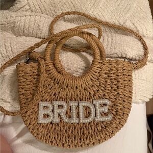 Tan Woven Bride Bag
